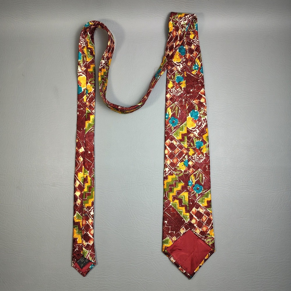 Vintage Ermenegildo Zegna Tie Multi Color Floral 100%‎ Silk  58" Made In Italy - Picture 9 of 11